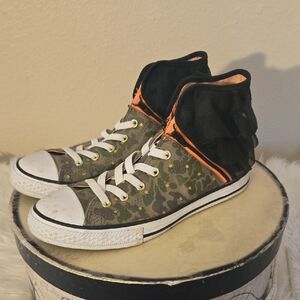 Converse Camouflage High-Tops with Black and Orange Accents